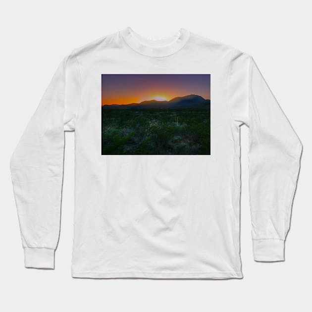 Guadalupe Mountains National Park Sunset Long Sleeve T-Shirt by StonePics